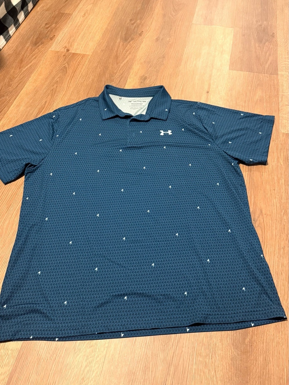 Under Armour Navy Micro Houndstooth Performance Polo - Picture 1 of 3